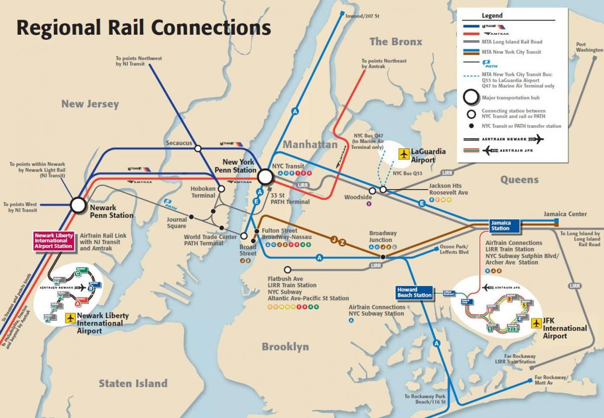 JFK a Manhattan mappa della metropolitana