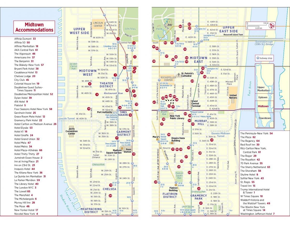 stampabile mappa a piedi di midtown Manhattan