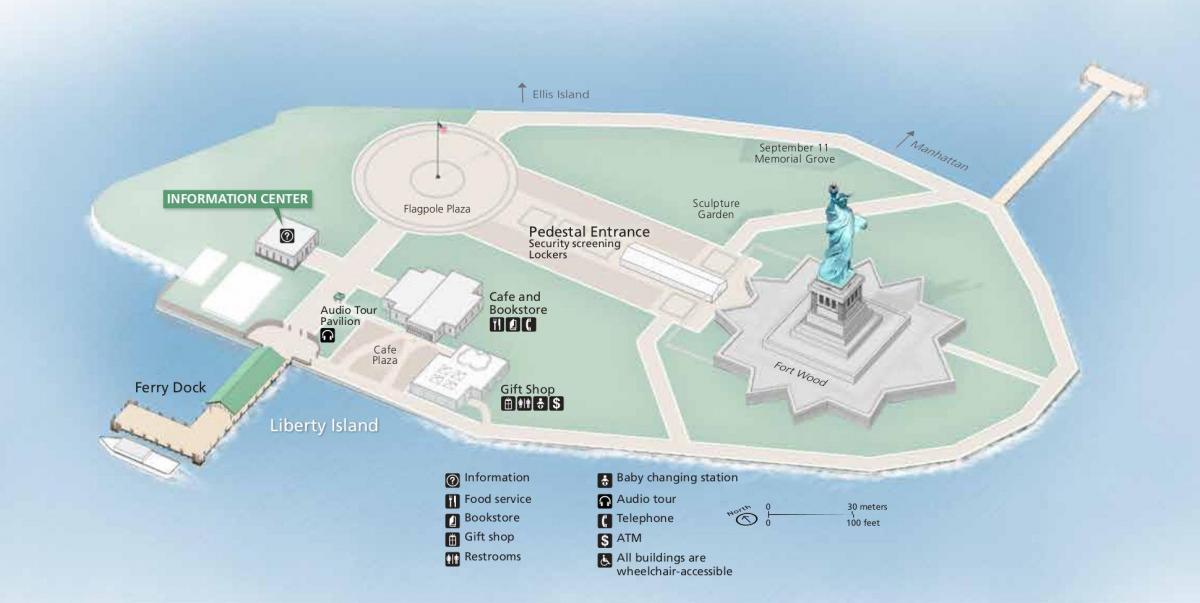 mappa della statua della libertà