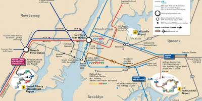 JFK a Manhattan mappa della metropolitana