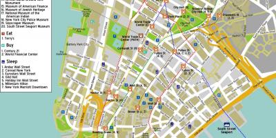 Mappa del centro di Manhattan, ny