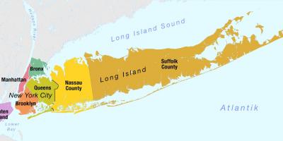 Mappa di New York, Manhattan e long island