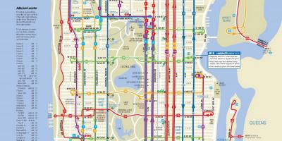 Manhattan mappa di autobus con fermate