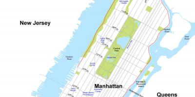 Una mappa di Manhattan, New York