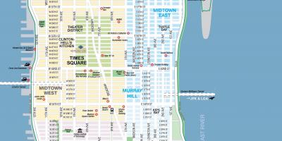Free printable mappa di Manhattan, NYC