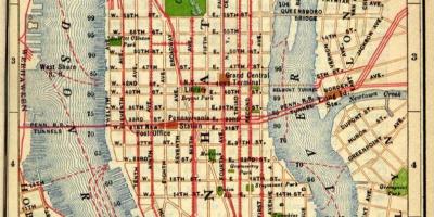 Mappa di vecchia Manhattan