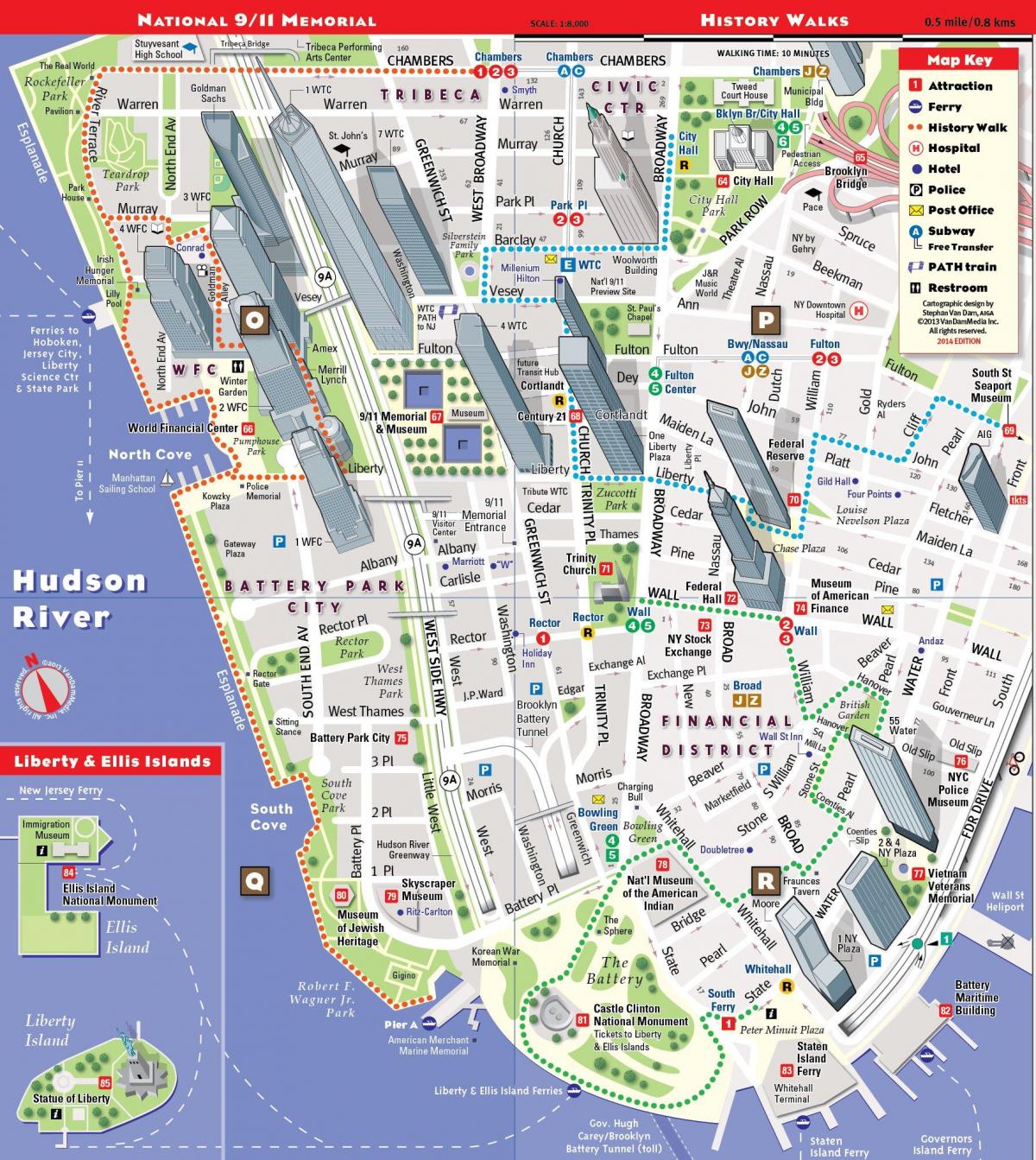lower Manhattan mappa turistica