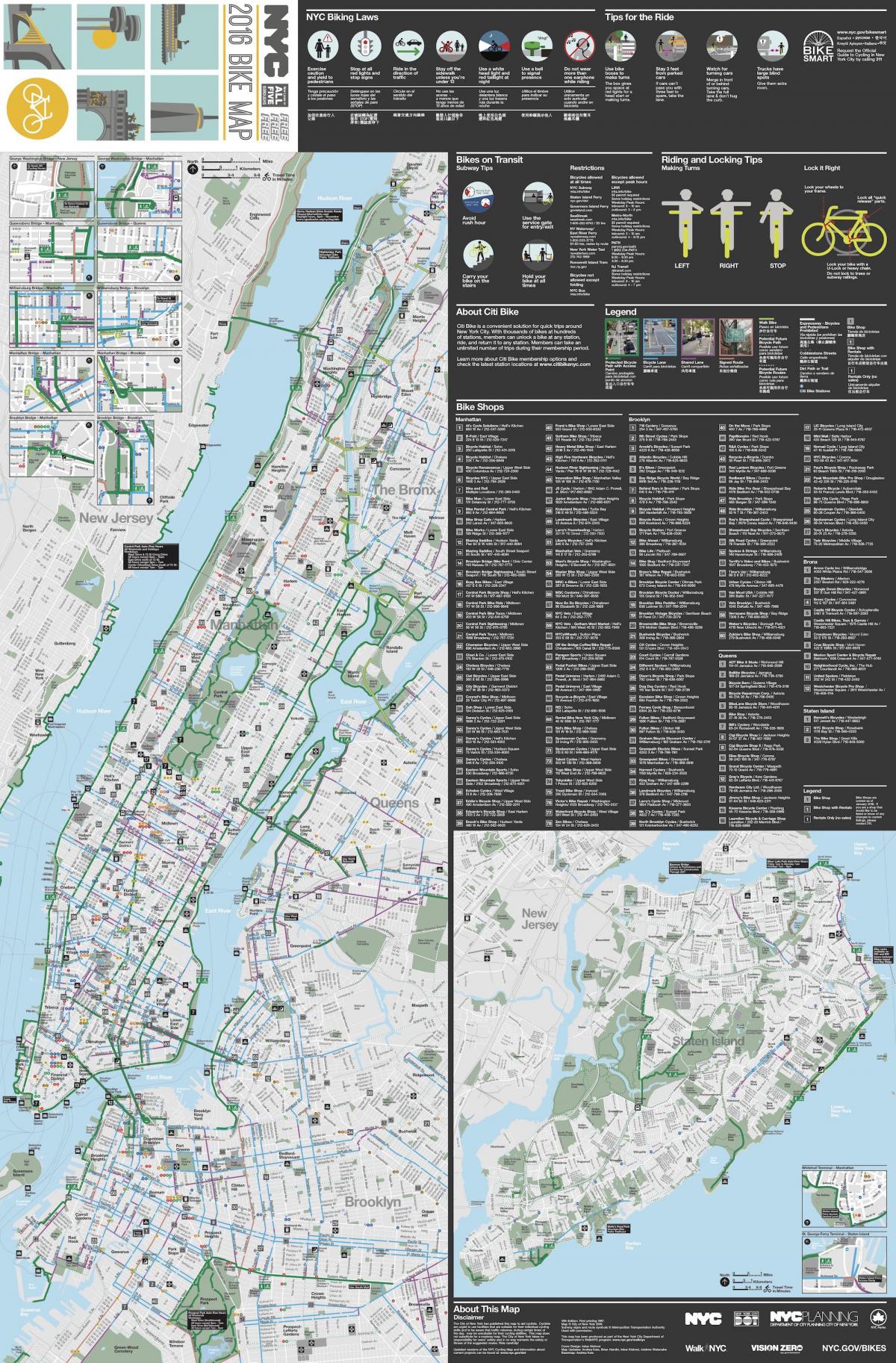 Manhattan bike lane mappa