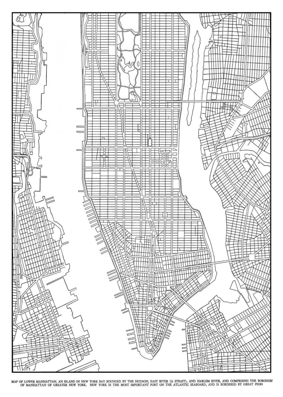 mappa di Manhattan griglia
