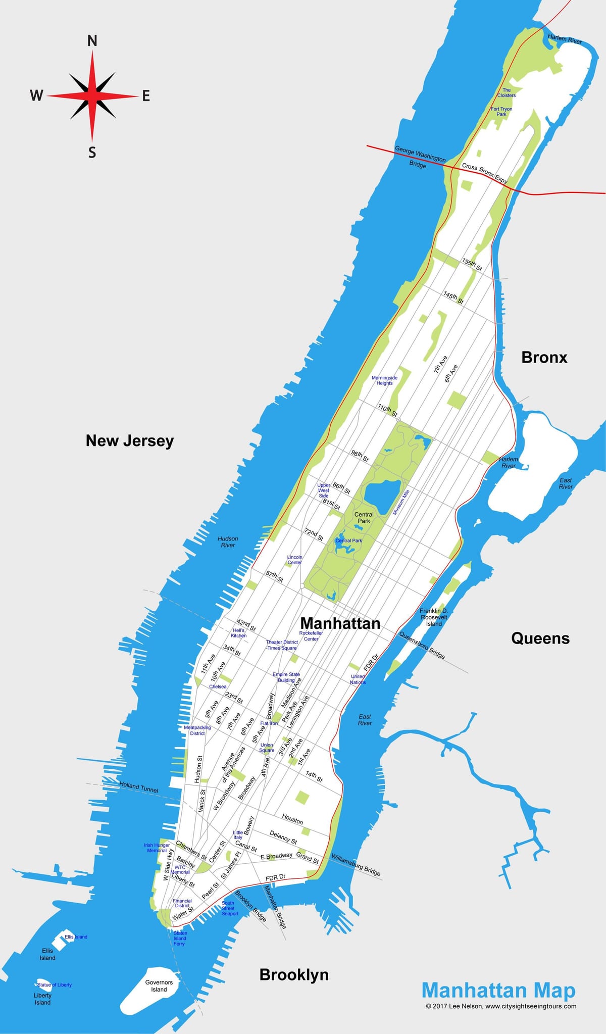 Manhattan mappa stampabile