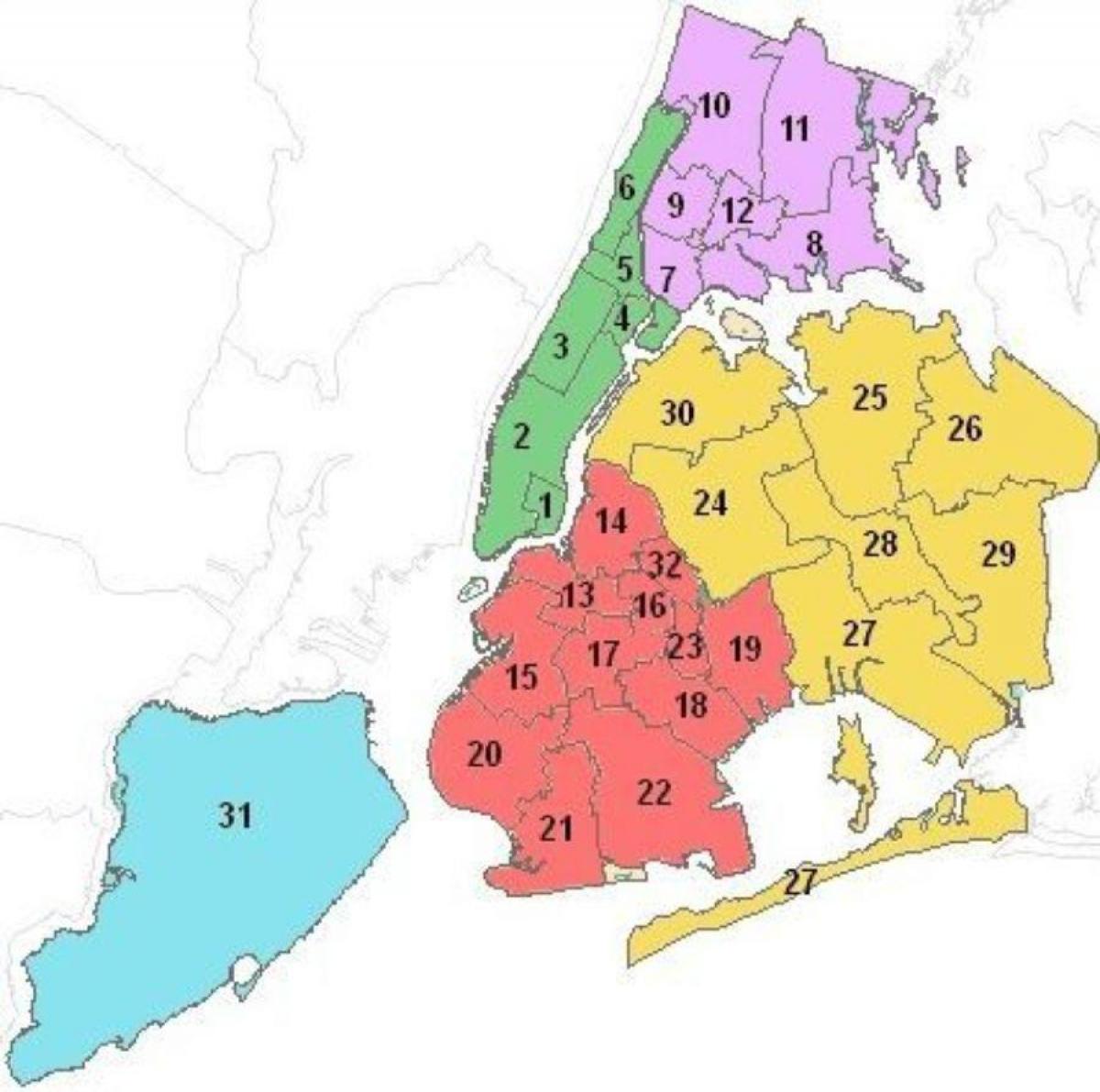 mappa di Manhattan distretti scolastici