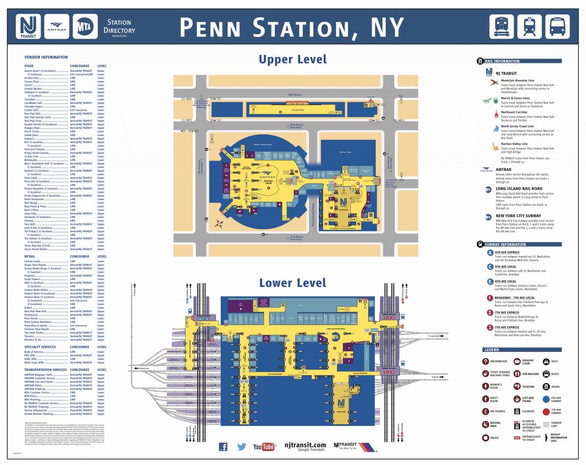 Penn station di Manhattan mappa