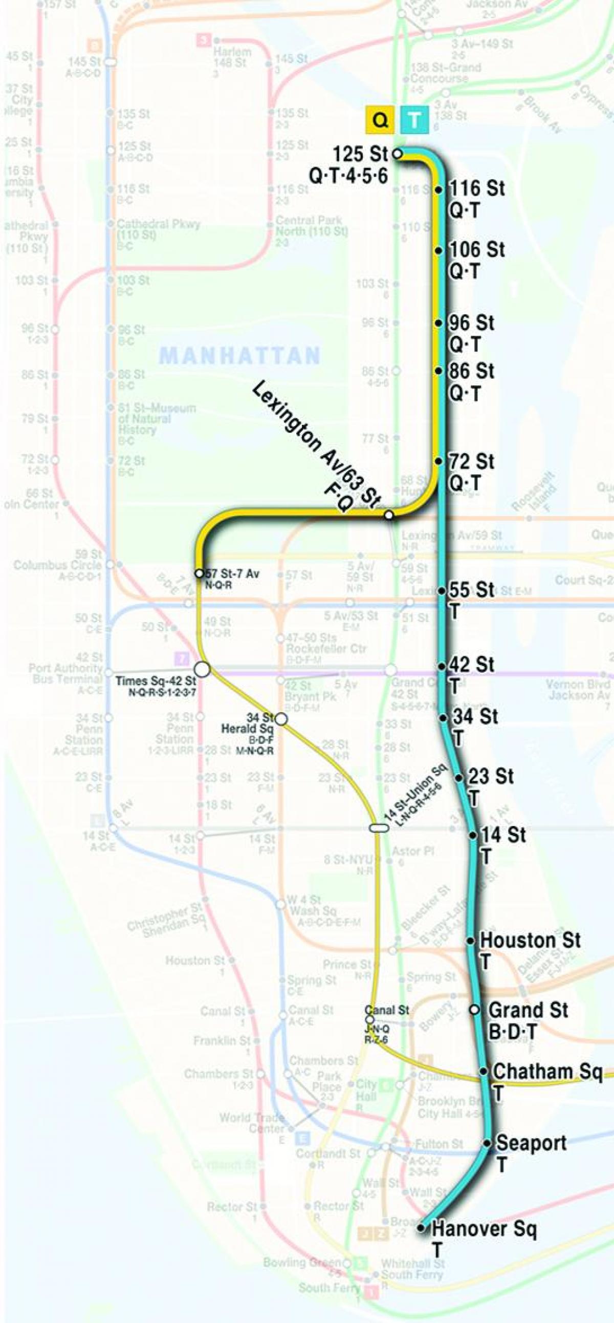mappa di second avenue subway
